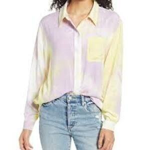 BP.  L.A. Tie Dye Tunic Top - Yellow Purple M